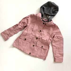 Limited Too Pink Hooded Utility Jean Jacket